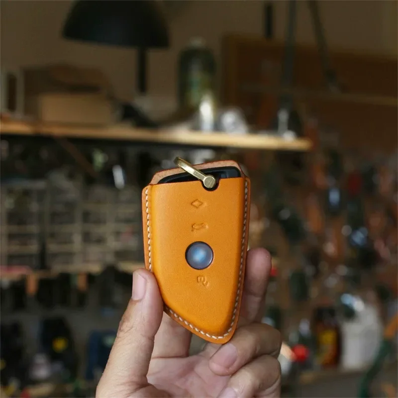 for BMW 330i 325i 320i Leather Handmade Customized Key Bag Simple Texture Key Cover