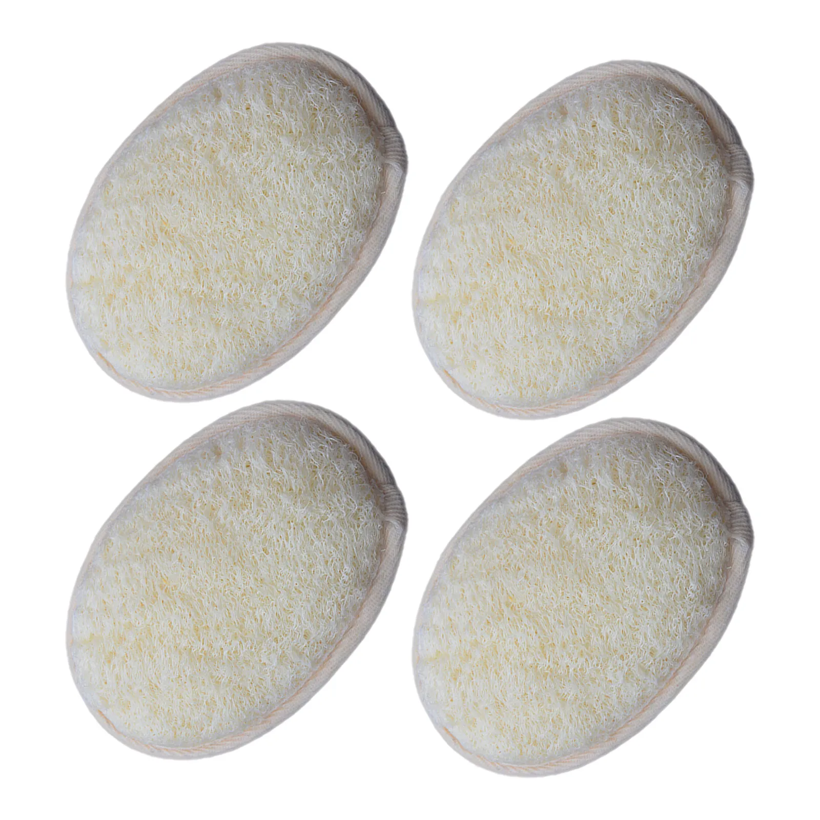 

Набор из 4 натуральных губок-мочалок для тела: мягкий отшелушивающий скраб для глубокого очищения пор, детоксикации, для душа и ванны, дорожный размер