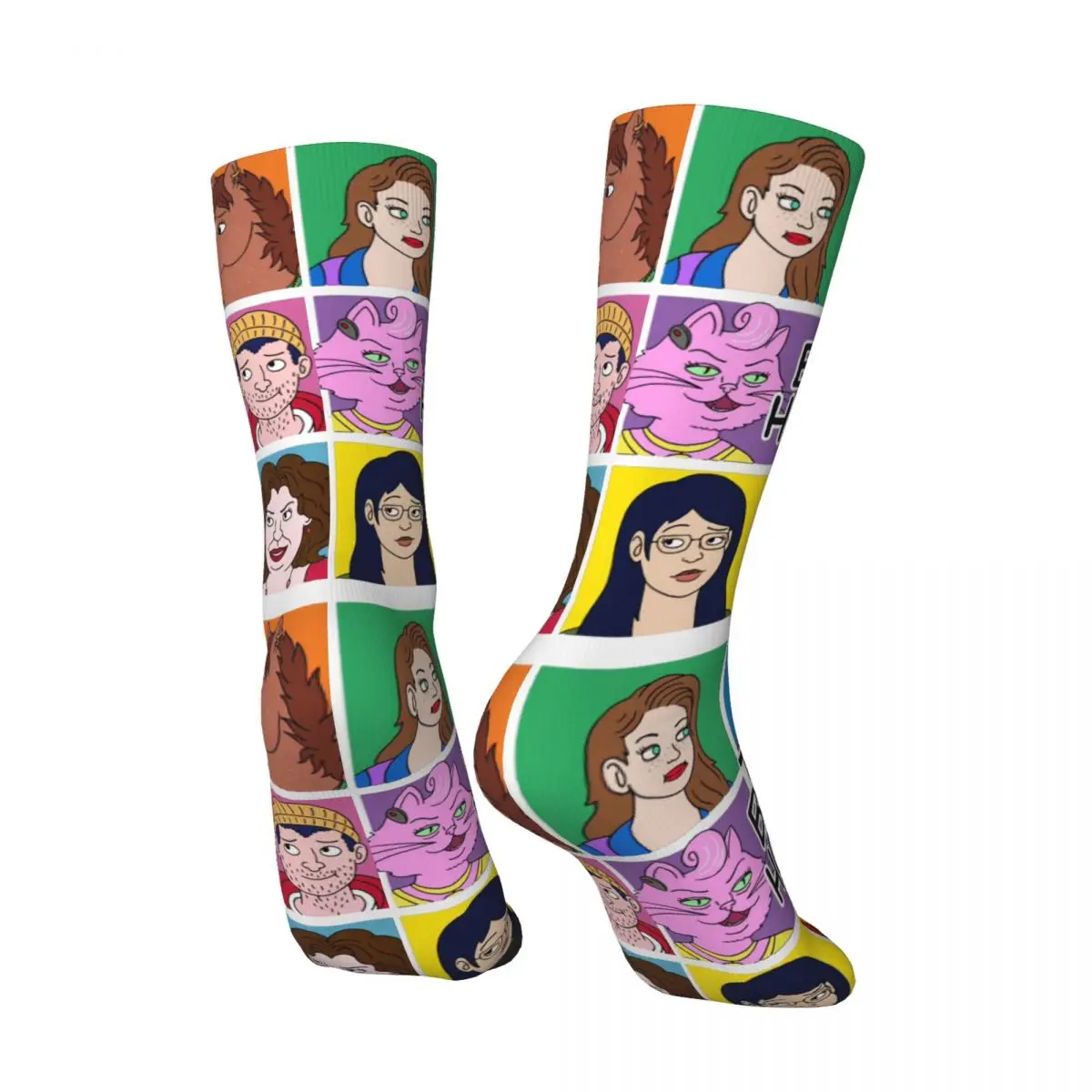 Funny Happy All Member Men's Socks Vintage Harajuku B-BoJack Horsemans Street Style Novelty Seamless Crew Crazy Sock Gift