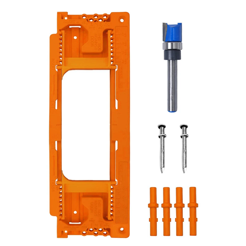 Adjustable Door Jamb Hinge Jig Kit With Router Bit For Easy Mortising Installation Stainless Steel Template