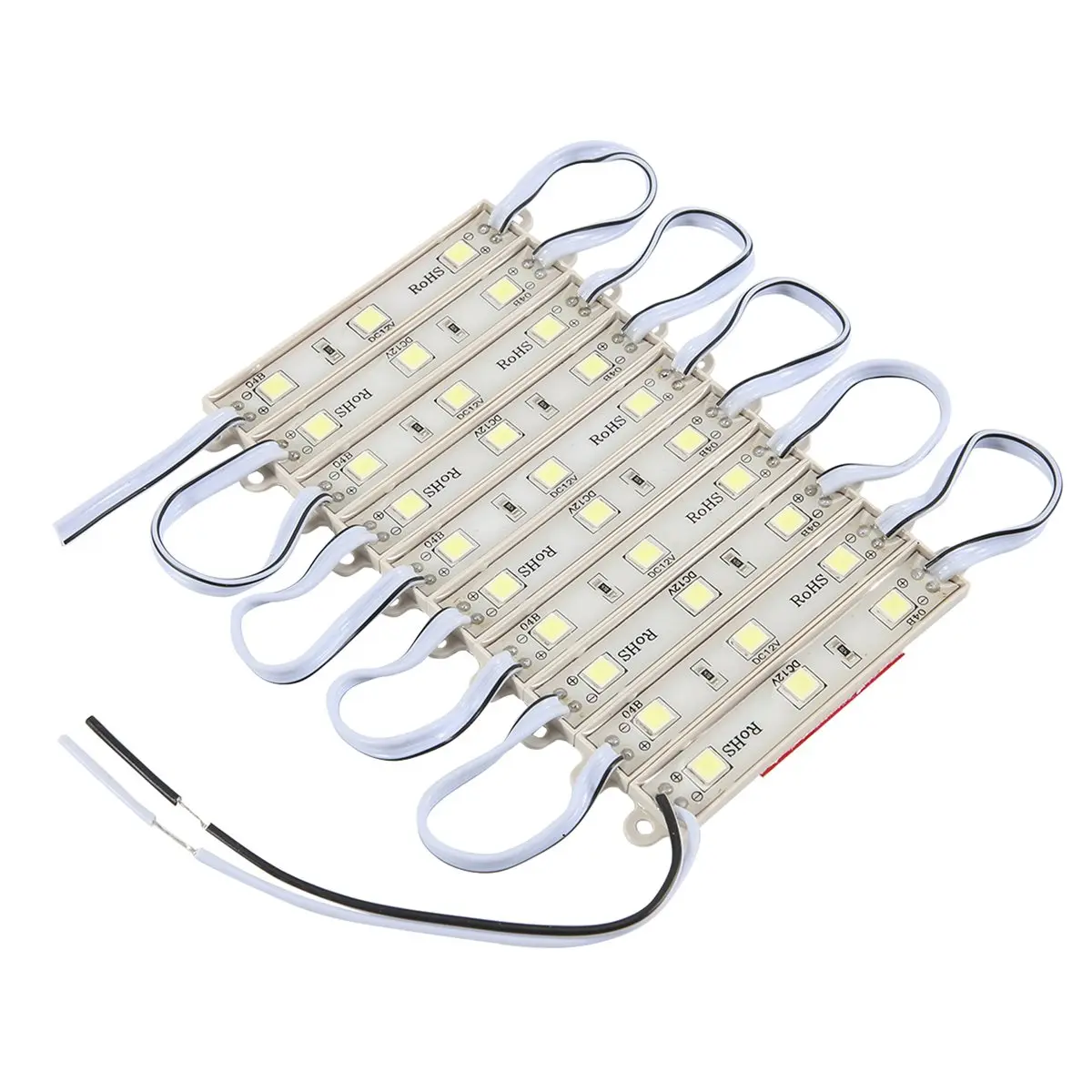 ABXY 1*10pcs 5050 SMD 3 LED Module LED Strip String Light Waterproof DC 12V Cool White