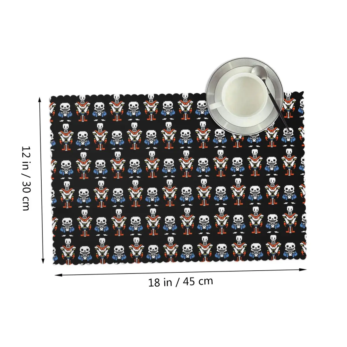 Undertale Sans And Papyrus Placemat Washable Plate Mat for Dining Table Bowl Coaster Super Absorbent Mats