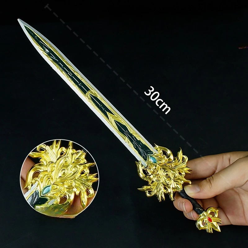 30cm nuevo Luan Fei espada entorno artesanía de Metal recoger modelo accesorios decoración de escritorio adornos regalos de cumpleaños Juguetes