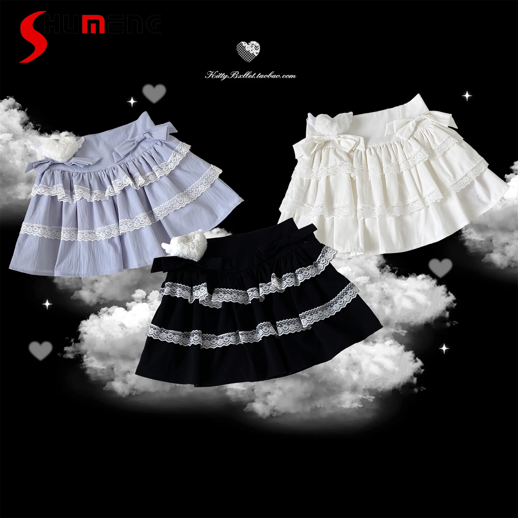 

Original Mine Series Mass-produced Lolita Short Skirt Girls' Sweet Cute Lace Edge Mini Cake Skirts Women's Y2k A-Line Skirts