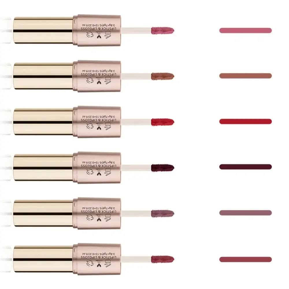 Rouge à lèvres brillant 2 en 1 pour femmes, baume, teinte, résiste à l'eau, longue durée, non collant, sexy, maquillage, mode, 256