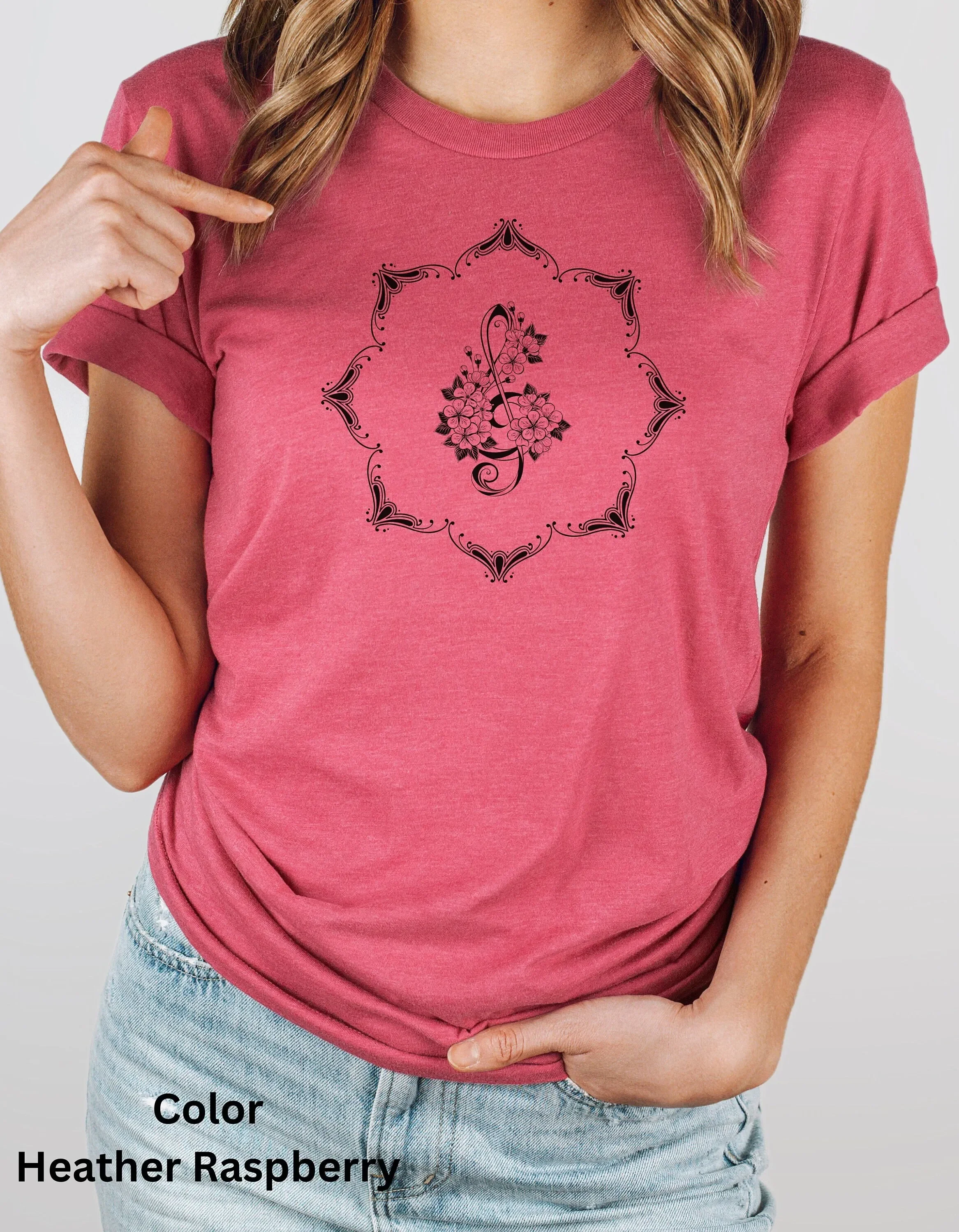 Women'S Treble Clef T Shirt Music Teacher Note For Musicians