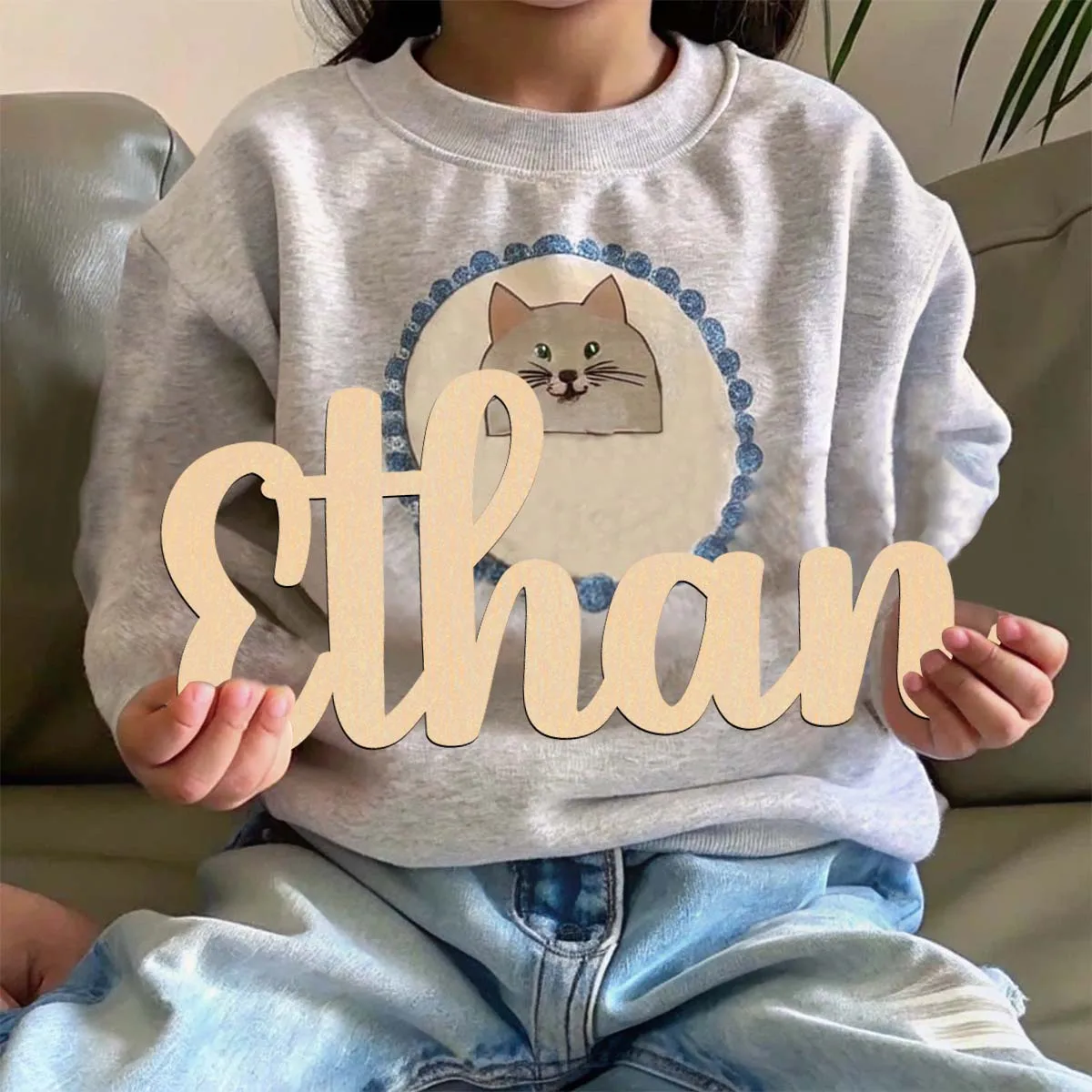 1 قطعة مضحك إيثان مثال مخصص رسالة لوحة خشبية ديكور خشبي لم تنته الخشب للرسم أو التألق