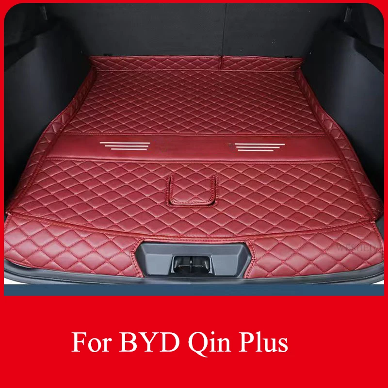 For BYD Qin Plus 2024 Accessories 2023 Water Proof Protection Coffre Voiture Rear Liner Auto Interior Trunk Mats