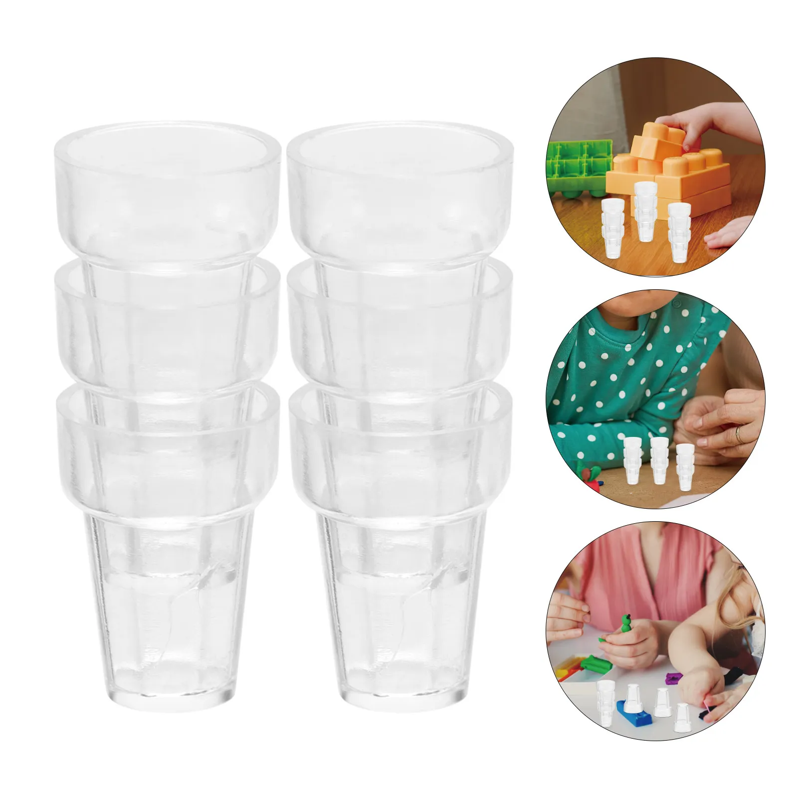 

12Pcs Mini Water Cup Transparent Plastic Miniature Ice Cream Cups Mini House Decorations Miniature Dessert Cup Ornament