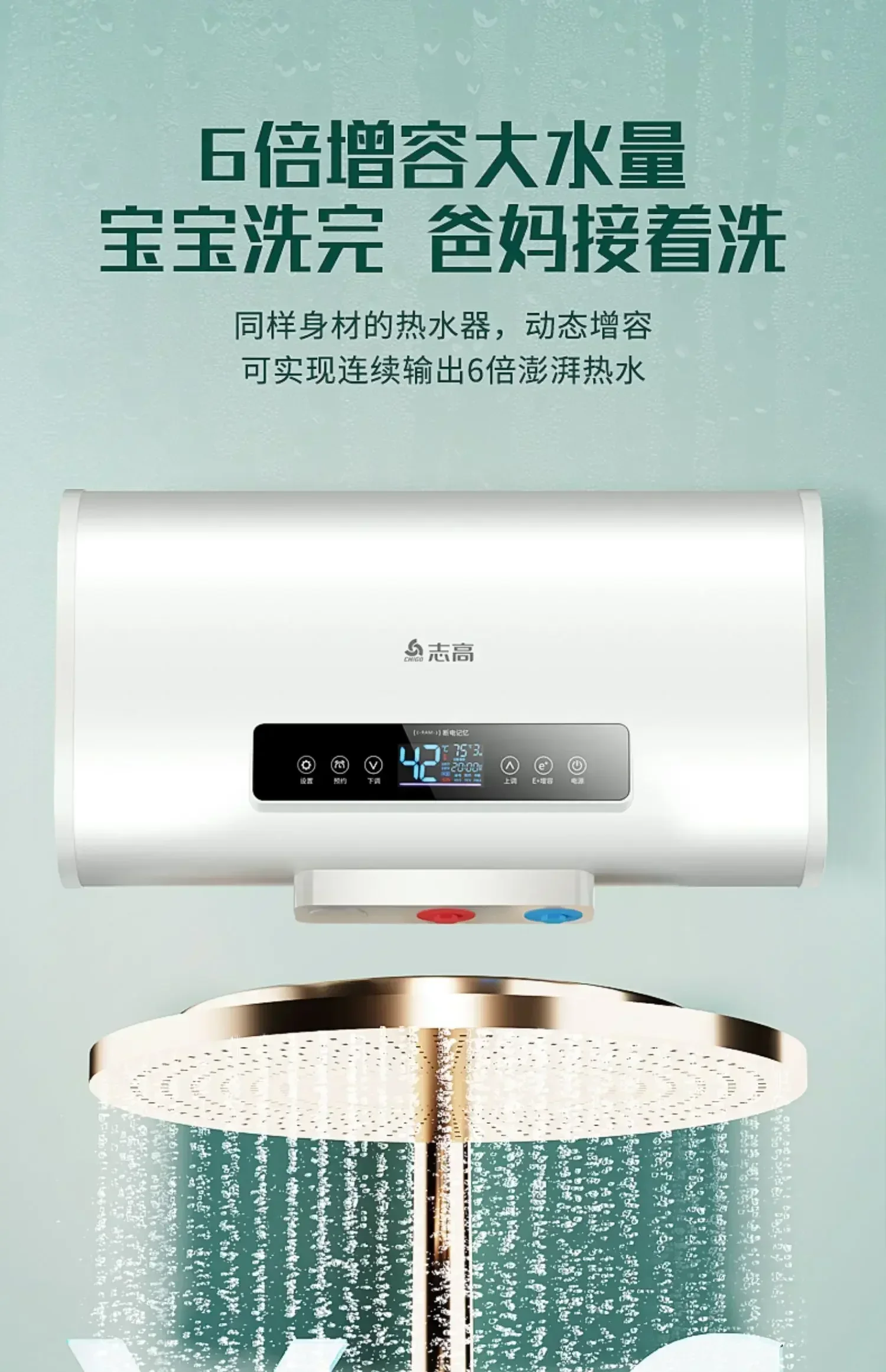 Calentador de agua eléctrico para baño pequeño, calentamiento rápido con cubo plano, calentador de agua eléctrico de almacenamiento de agua para baño