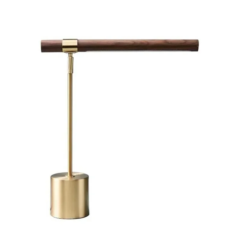 

Simple modern study LED eye protection desk , minimalist living room floor lamp Chinese wood grain bedroom bedside hotel lamp