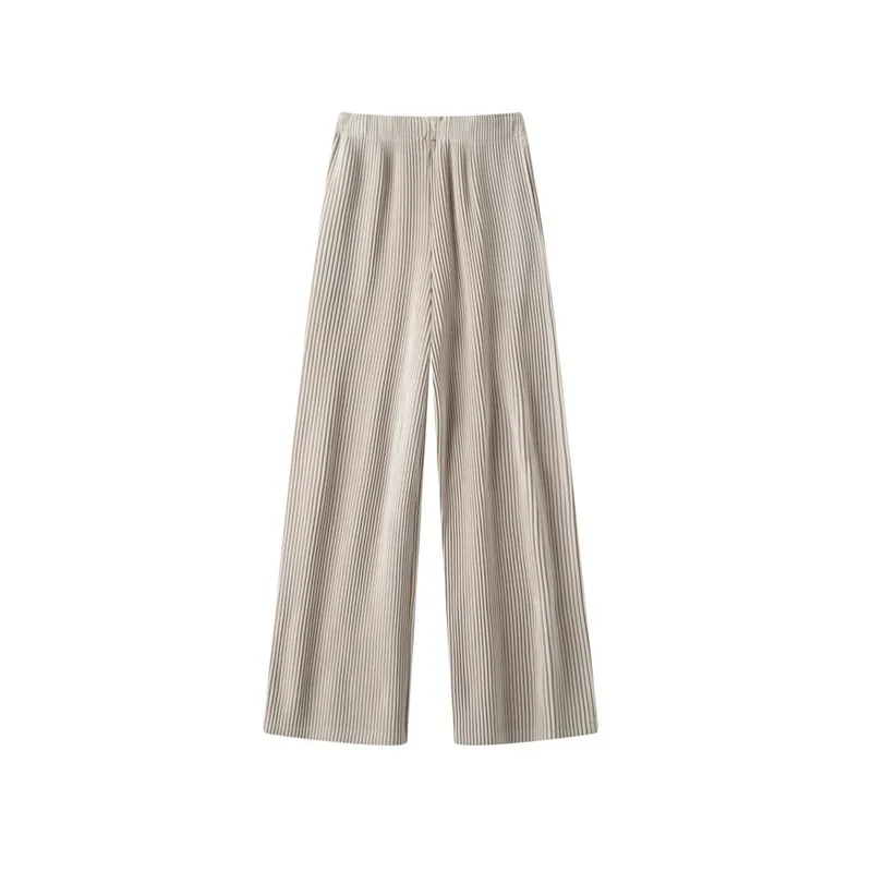 Miyake Pleated Wide-Leg Pants Plisse Women 2026 New Fold Personality Commuter Trousers Loose Casual Versatile Straight Pants
