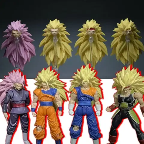 In Stock ZD Studio Dragon Ball SHF Super Saiya SSJ3 Vegito Bardock Son Goku Black Head Sculpture Accessories Action Figure Toy