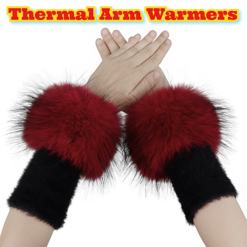 

Warm Wristbands Fleece Sleeves Thermal Cuff Covers Cold Weather Forearm Protectors Cozy Elastic Arm Warmers Outdoor Work Winter