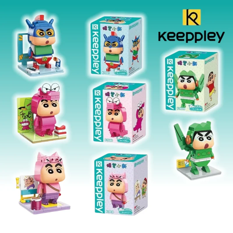 

Keeppley Crayon Shin-chan Anime Building Block Toys 4 Cute Puzzle Toys Decorated Kawaii Children's Gift Surprise Birthday Gift