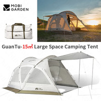 MOBI GARDEN Camping Dome Tent 15㎡ Outdoor Large Space 5-8 Persons Portable Windproof Tent Four Season With Chimney Ceiling Top