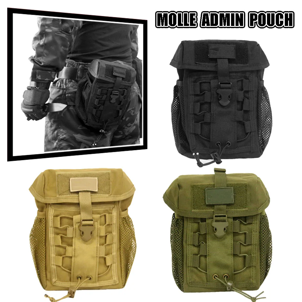 

Tactical Molle Admin Pouch Airsoft Compact EDC Bag with Phone & Water Bottle Holder Multifunctional Utility Drawstring Pouches