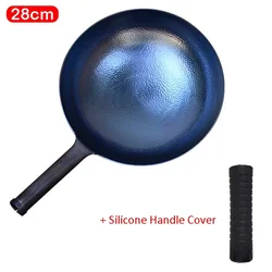 Chinese Iron Wok and Frying Pan Traditional Handmade Wok No Coating Non-stick Cookware For Gas Stove Thickened Kitchen Woks