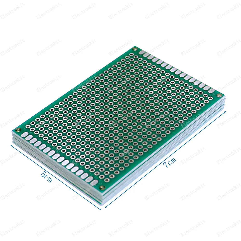 Imagem -03 - Protótipo Pcb Placa de Circuito Protoboard Universal Prototipagem Stripboard Veroboard 2x8 3x7 4x6 5x7 Pcs Cada Mix Verde 20 Peças Lote