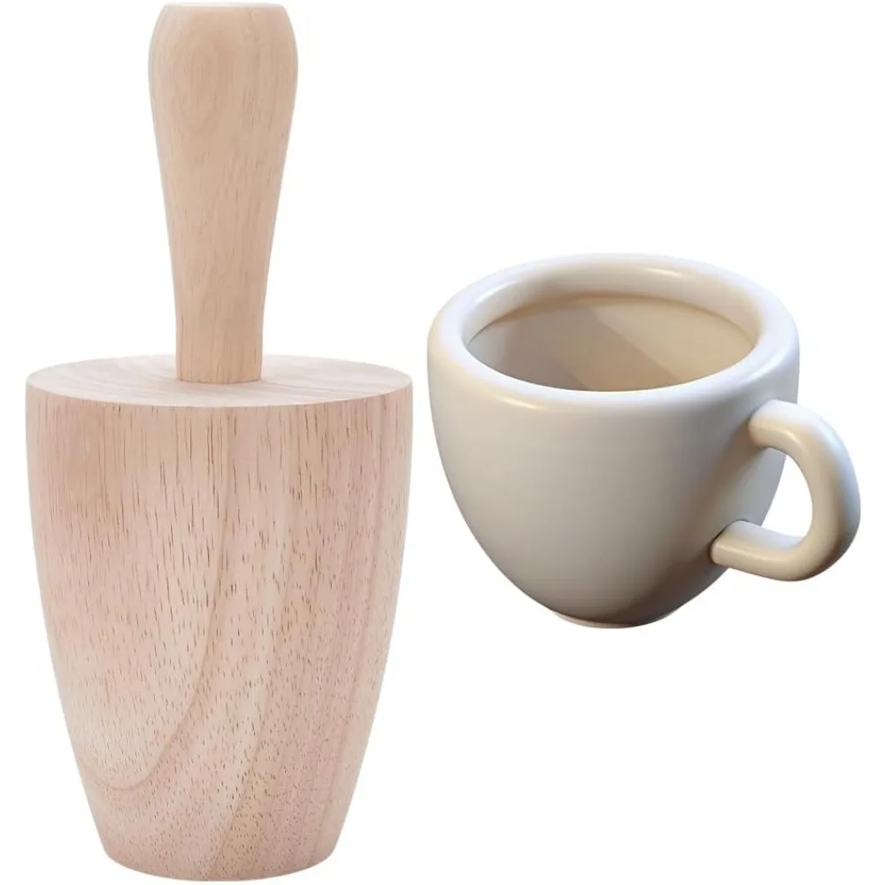 

Cup Pottery Tool Wood Curved Plaster Tools Wooden Pottery Shaper Tools with Handle Blanched Almond Ceramics Shaping Tool