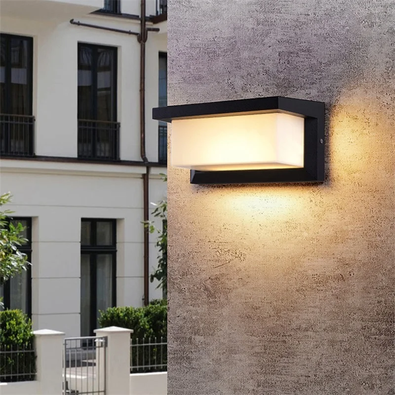 TEMOU Solar Wall Light Outdoor Waterproof LED Aluminum Sconces Light Control Sensor Creative Decorative For Patio Porch Garden