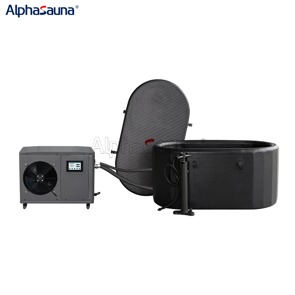 Portable For With Cover Ice Bath Tub Black