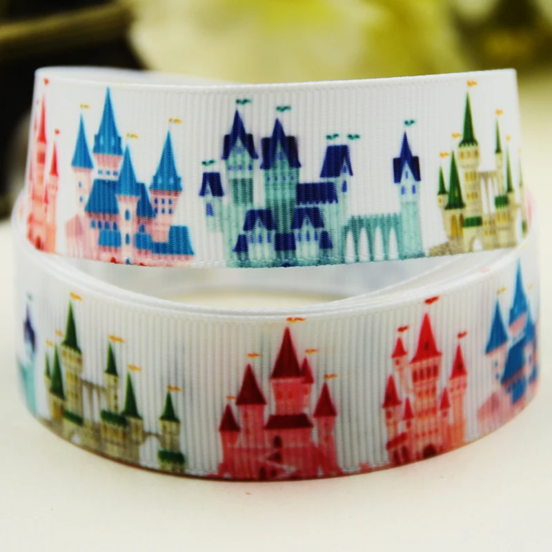 22mm 25mm 38mm 75mm Castle Cartoon Character printed Grosgrain Ribbon party decoration 10 Yards