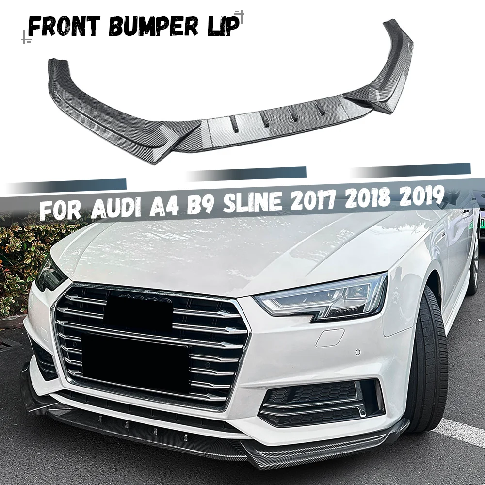 

For Audi A4 B9 S-line 2017 2018 2019 Front Bumper Splitter Lip Car Diffuser Spoiler Lip Bumper Guard protector