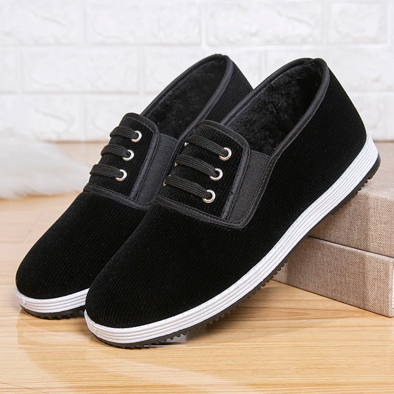 New Winter Warm Boots Thickened Men's Shoes Warm Cotton Shoes for Middle-aged and Elderly People Casual Old Beijing Cloth Shoes