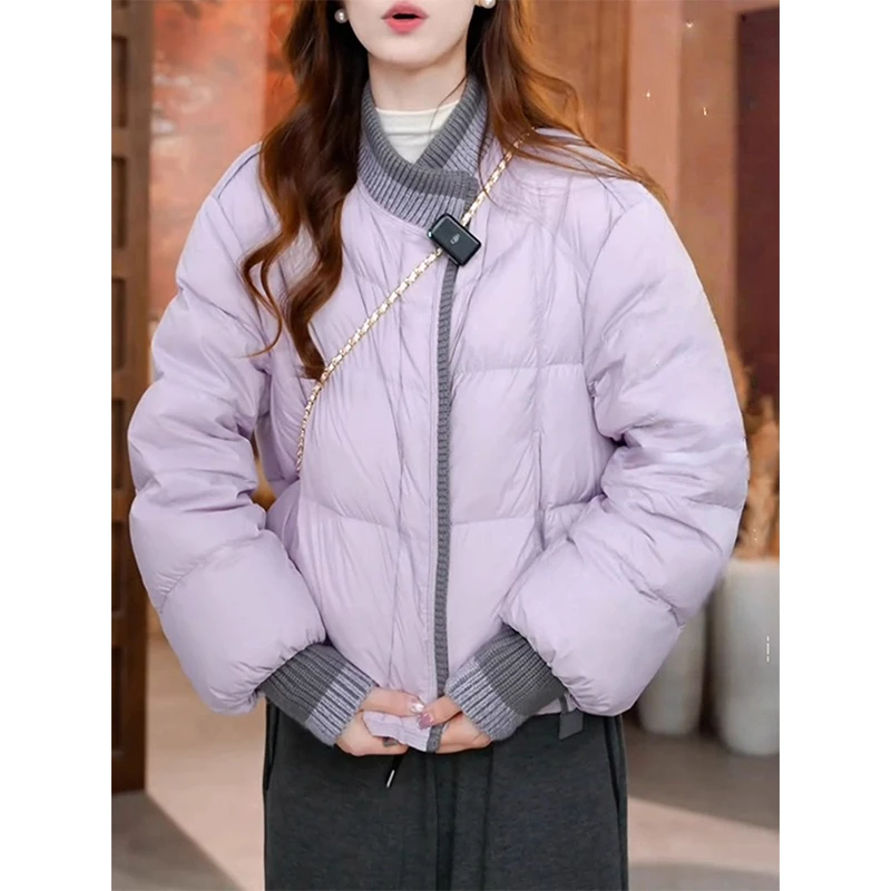 

Large Size Premium Cotton Jaet Spor Long Sve Women's Outerwear ort Sle Zipper Closure Commute Faion Ladies' Coat