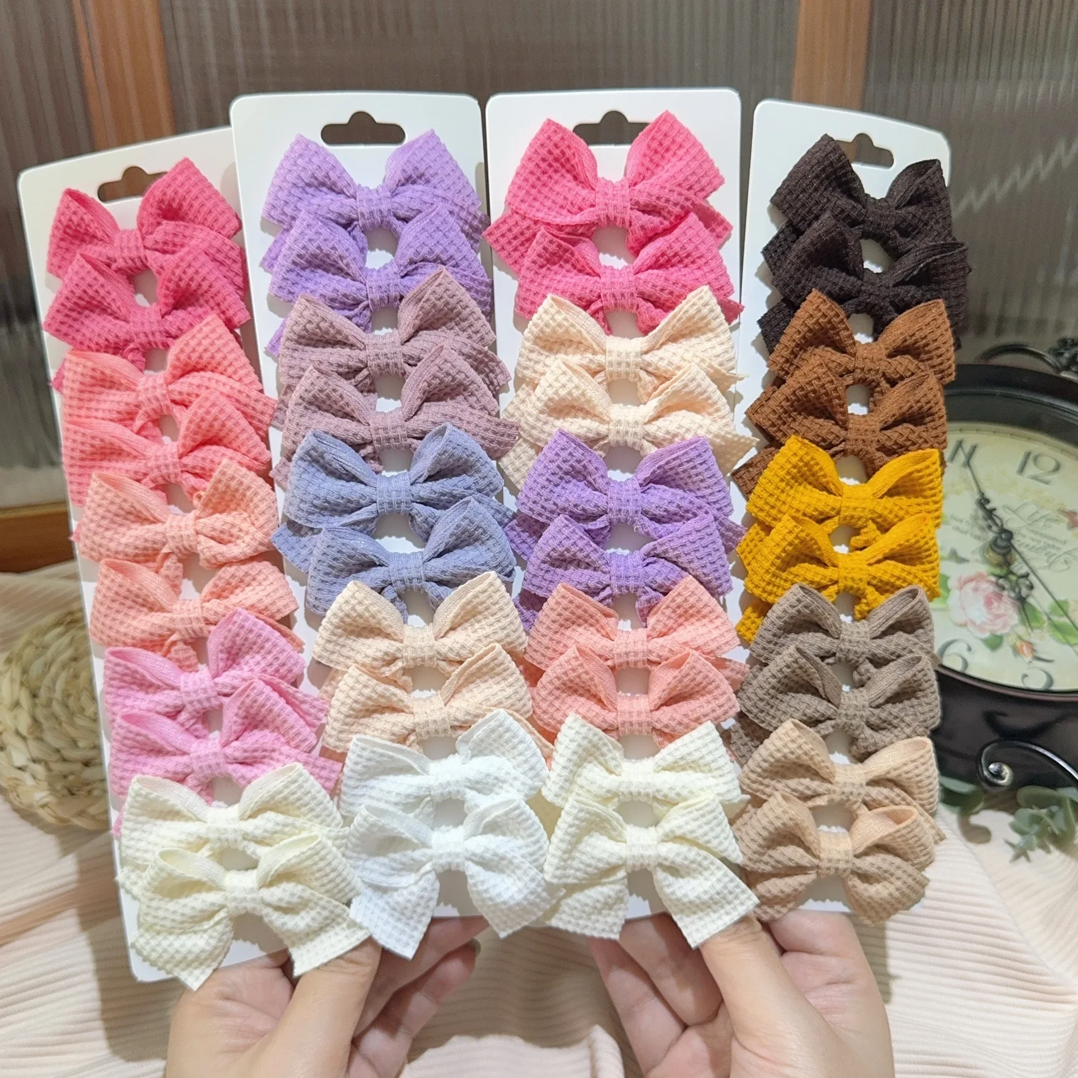 10Pcs/set Girls Princess Colorful Hairpins Hair Bows Nylon Safe Hair Clips Barrettes Infants Toddlers Kids Baby Hair Accessories