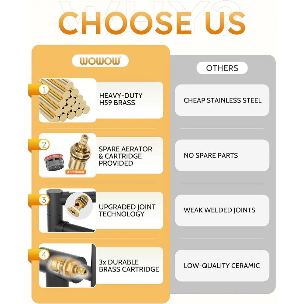 Матовый черный настенный смеситель для кухни с двойным шарниром и наполнителем для кастрюли из латуни