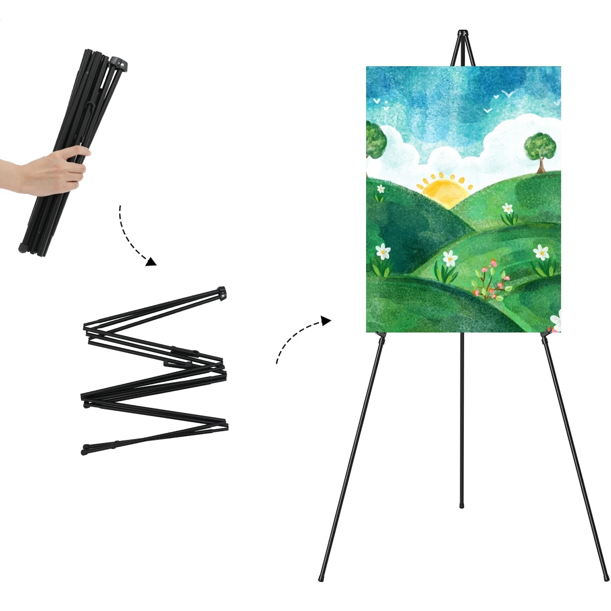 

Black Telescopic Folding Easel Birthday Party Decor Kids Adults Favors Gifts Tripod Display Stand Outdoor Travelling Ornaments