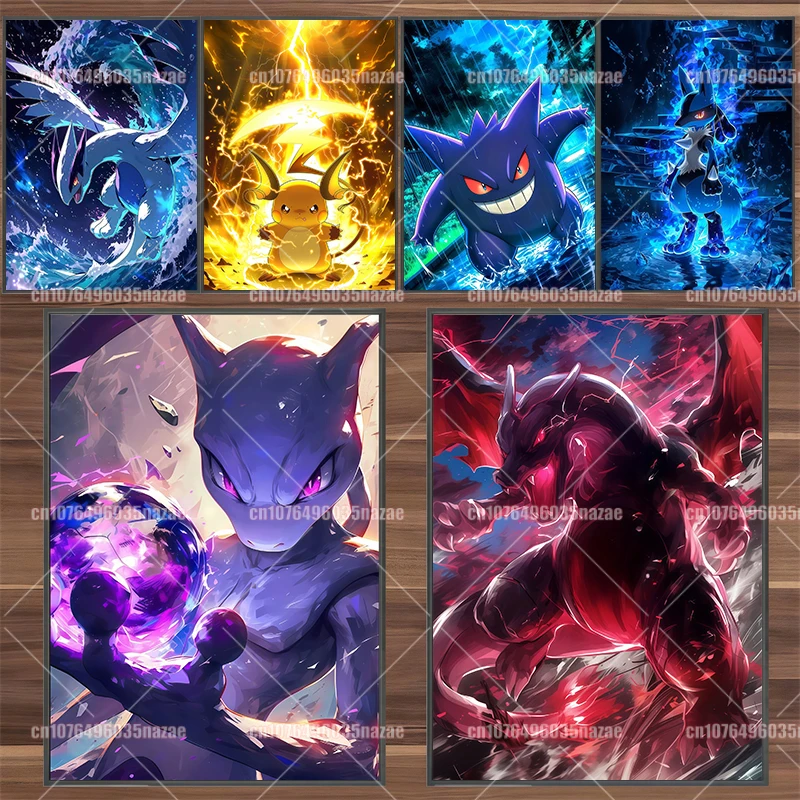 poster-de-anime-pokemon-lugia-lucario-charizard-mewtwo-ho-oh-impressao-em-tela-arte-de-parede-decoracao-para-casa-presente