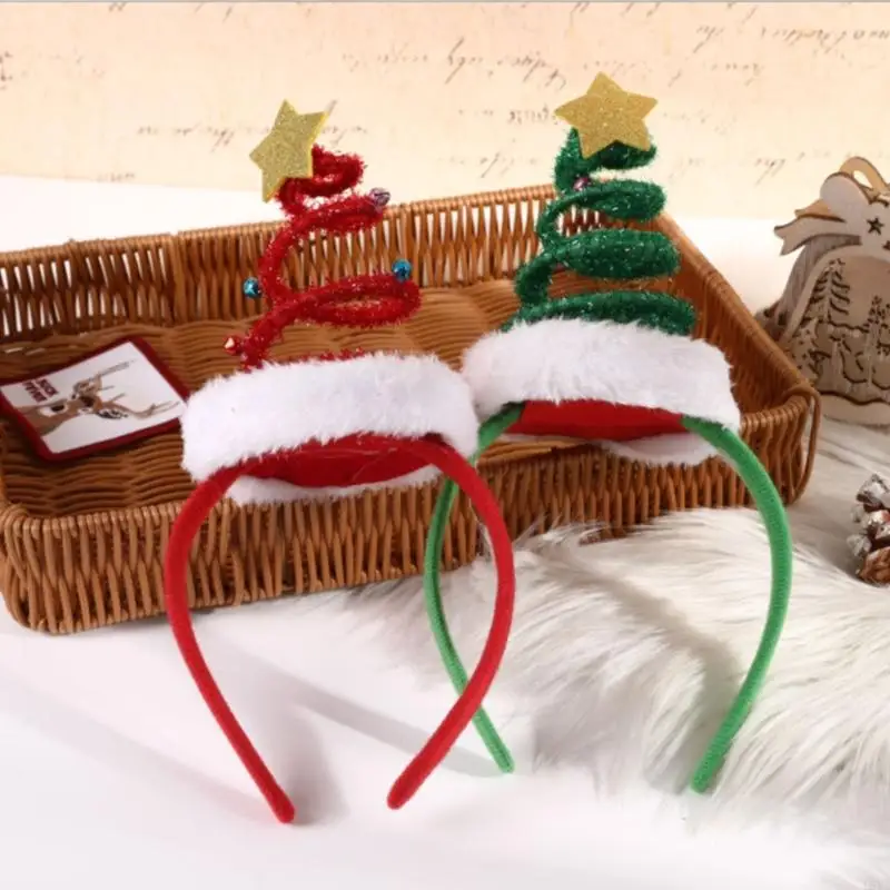 

L5YA Holiday Hair Hoop Christmas Tree Headband Lovely Festival Hair Accessories