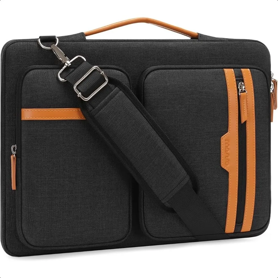 

360 Protective Laptop Bag 15.6 inch Computer Bag Compatible with Book Pro 16 HP Dell Asus Notebook Side Open Sleeve with 2 Rec