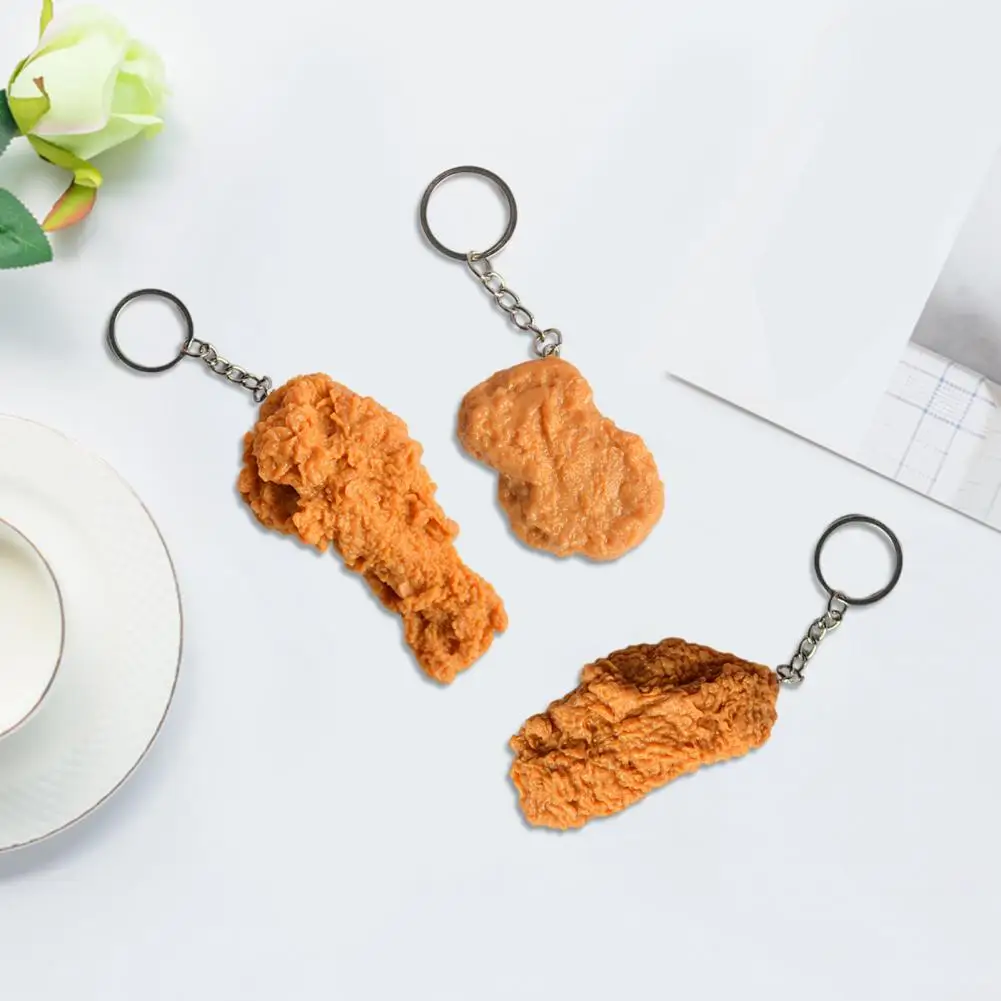 Realistic Keychain Realistic Imitation Food Keychain Set Chicken Leg Wings Nugget Accessories for Bags 3 Years Seller Experience