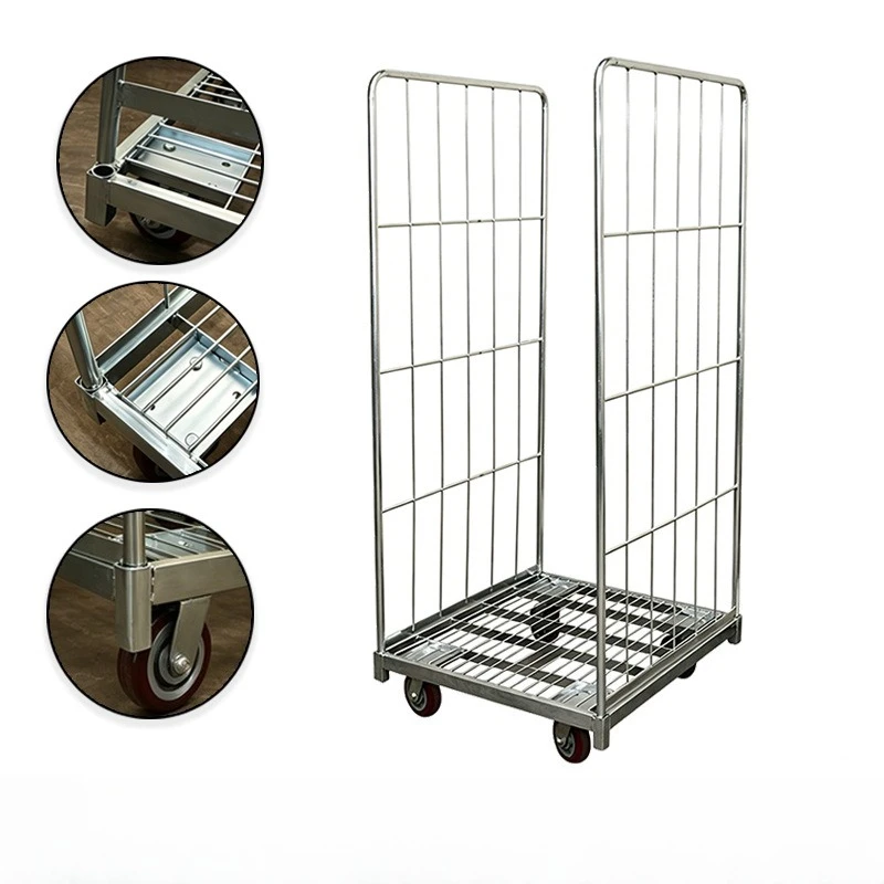 Double Side Movable Quick Disassembly Logistics Trolley Galvanized Cart Warehouse Sorting Material Transport Turnover Vehicle