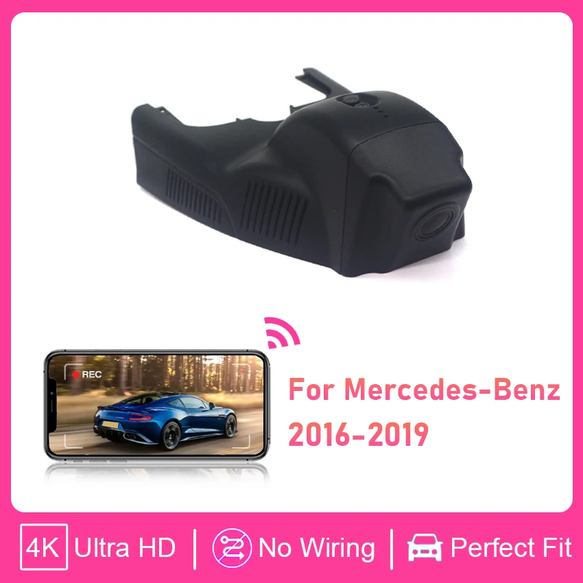 

Видеорегистратор 4K Wi-Fi с ночным видением для Mercedes-Benz CLA 200 (W117, X156), A-класса A 180i (W176) 2016-2019 годов выпуска