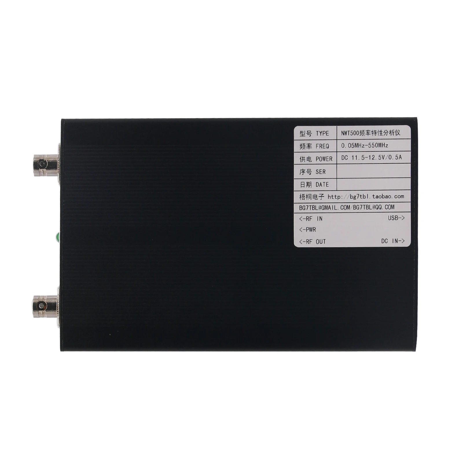 Анализатор частоты и амплитуды NWT500 BNC DC12V 50K-550M с USB-интерфейсом