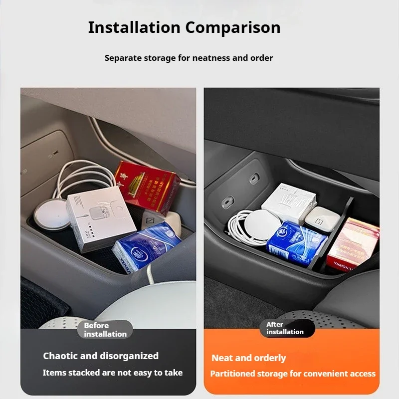 For Zeekr 7X 2026 Car Central Control Lower Level Organizer Storage Box Armrest Box Below Silicone Tray Car Interior Accessories