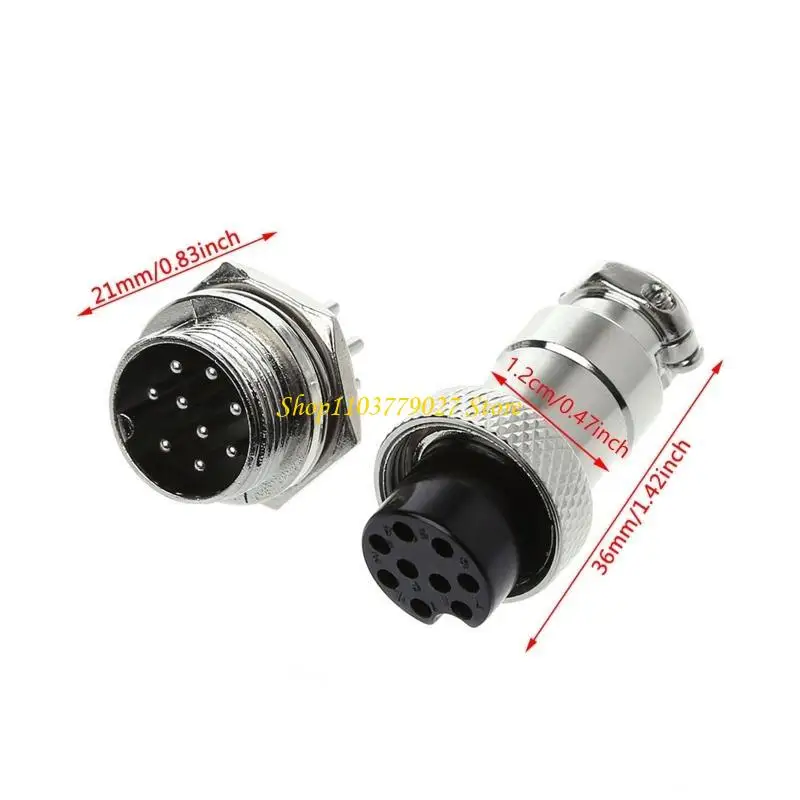C4DF Aviation Plug Male & Female Wire Panel Metal Connector 16mm 2/3/4/5/6/8/9 Pin