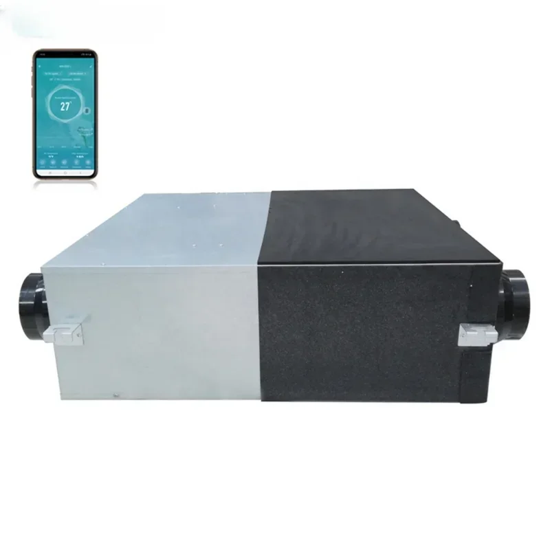 200CMH Air To Air Conditioning Ceiling Mounted Ventilation System With Heat Recovery Air Handling Unit Core Accessories
