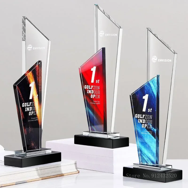 Customized Crystal Trophy Customization can add photos as prizes for sports movies, crystal trophies, Annual Meeting Awards, 1Pc