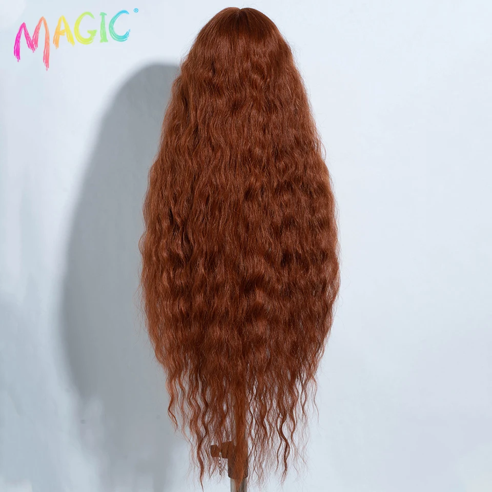 Pelucas de encaje sintético Magic Cosplay para mujeres negras pelo largo y rizado 42 pulgadas Cosplay Rubio Ombre peluca con malla frontal peluca de encaje sintético