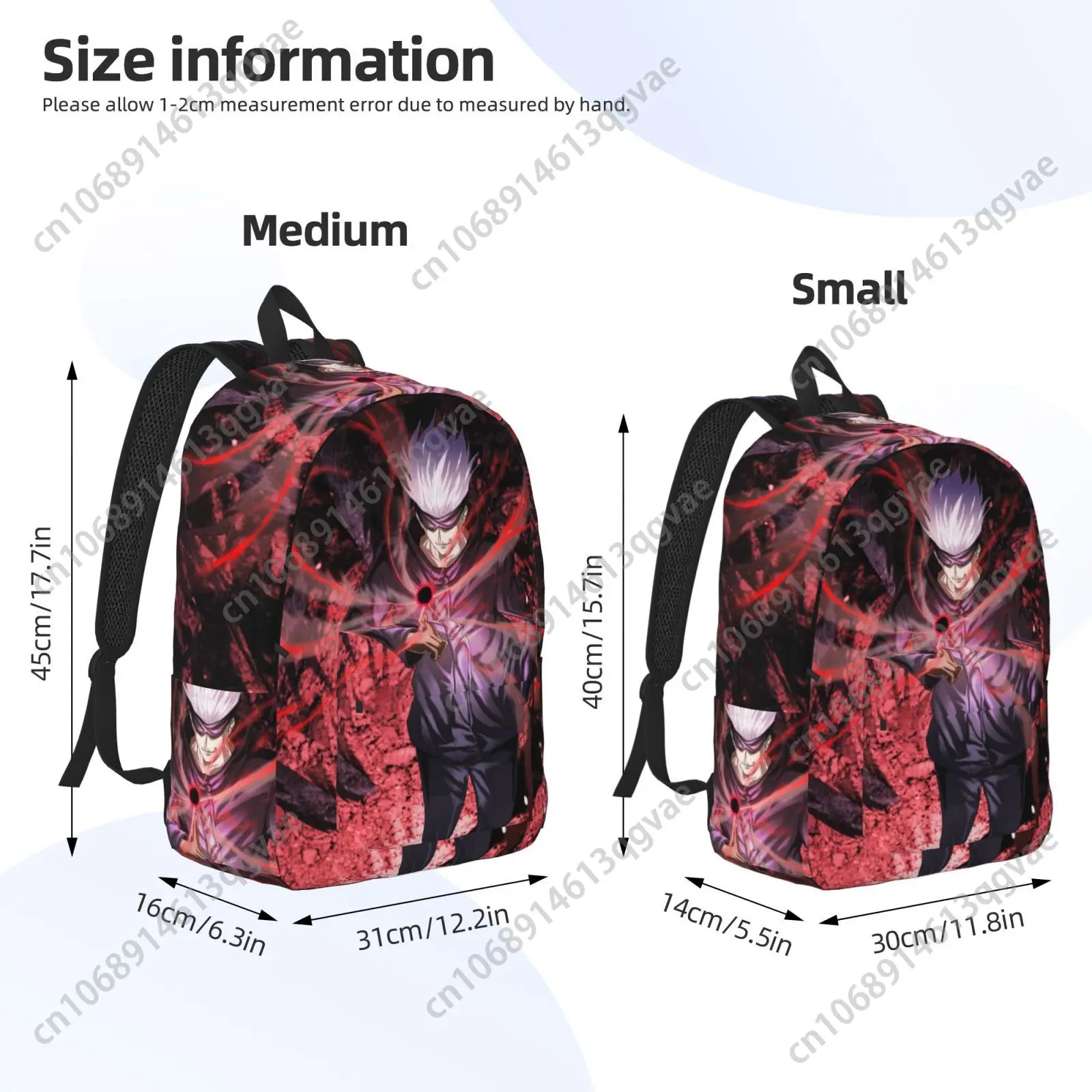 Hot Gojo Satoru Jujutsu Kaisen Custom Canvas Lightweight Backpack Fashion Durable Student Men Women Business Daypack
