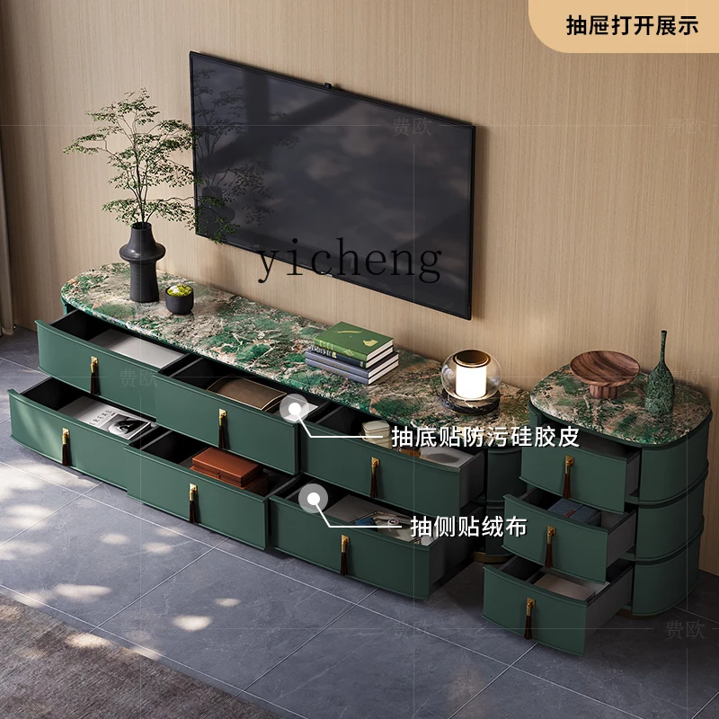 

XL light luxury TV cabinet post-modern Italian high-end marble coffee table floor cabinet