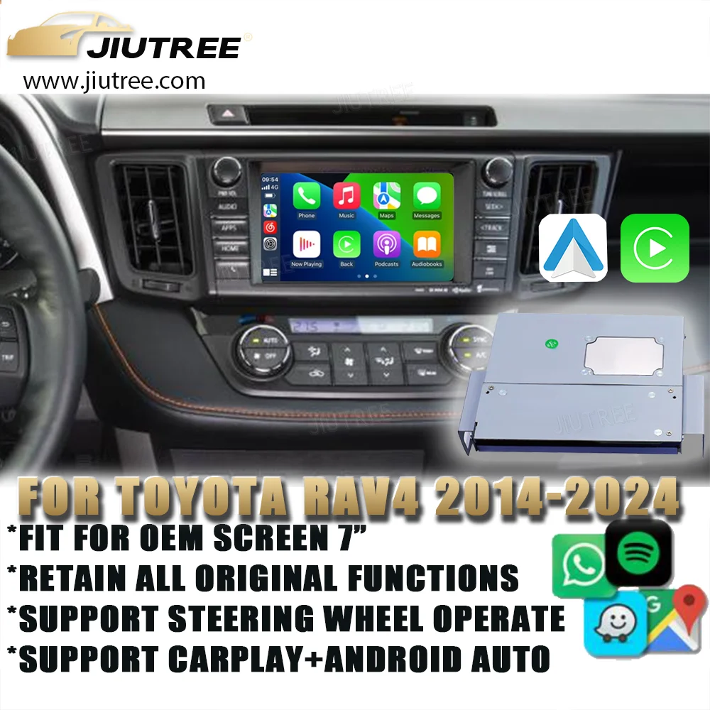 Linux System OEM Car with Decoder Box For Toyota RAV4 2014-2024 Android Auto MuItimedia Wireless CarPlay