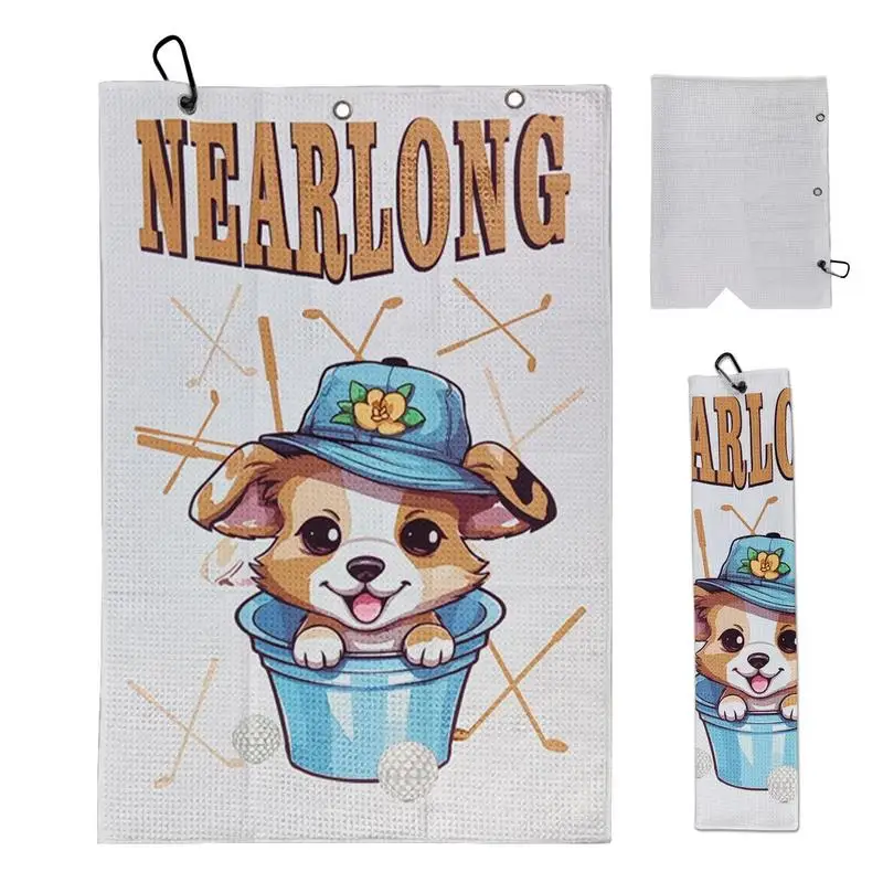 60 X 40CM Towels Golf Club Cleaner Golf Club CleanerGolf Towels For Golf Bags Microfiber Golf Dog Printed Golf Cleaning