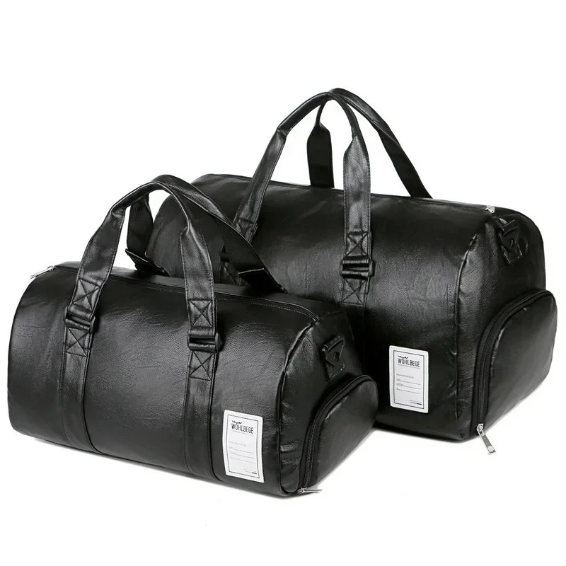 Sporttas Lederen Sport Tassen Mannen Voor Schoenen Training Fitness Yoga Reizen Bagage Schouder Sac De Sport Tas